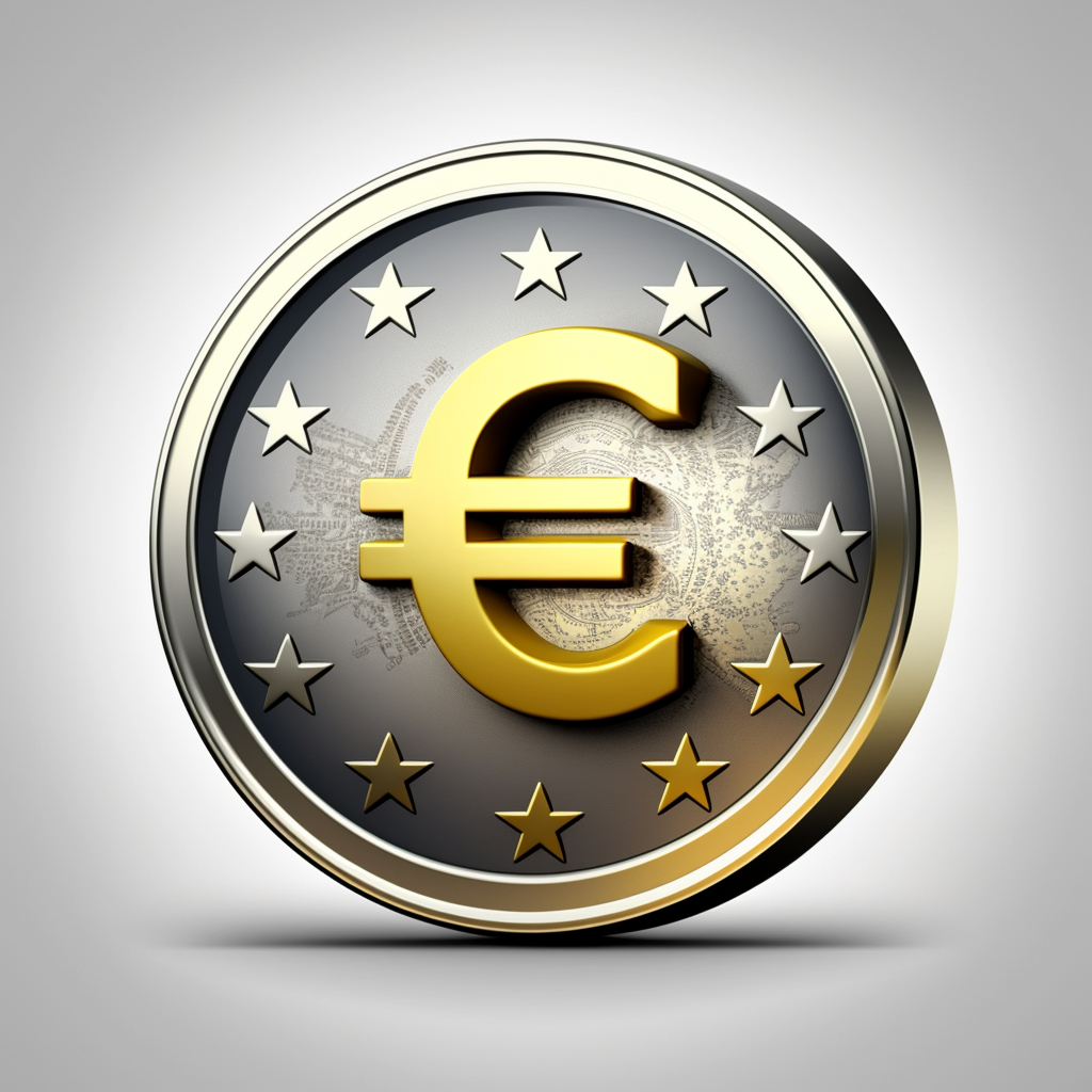 Auf dem Bild ist das Symbol für Geld zu sehen, welches nur das Währungssymbol zeigt, wie auf einer 2-Euro-Münze.